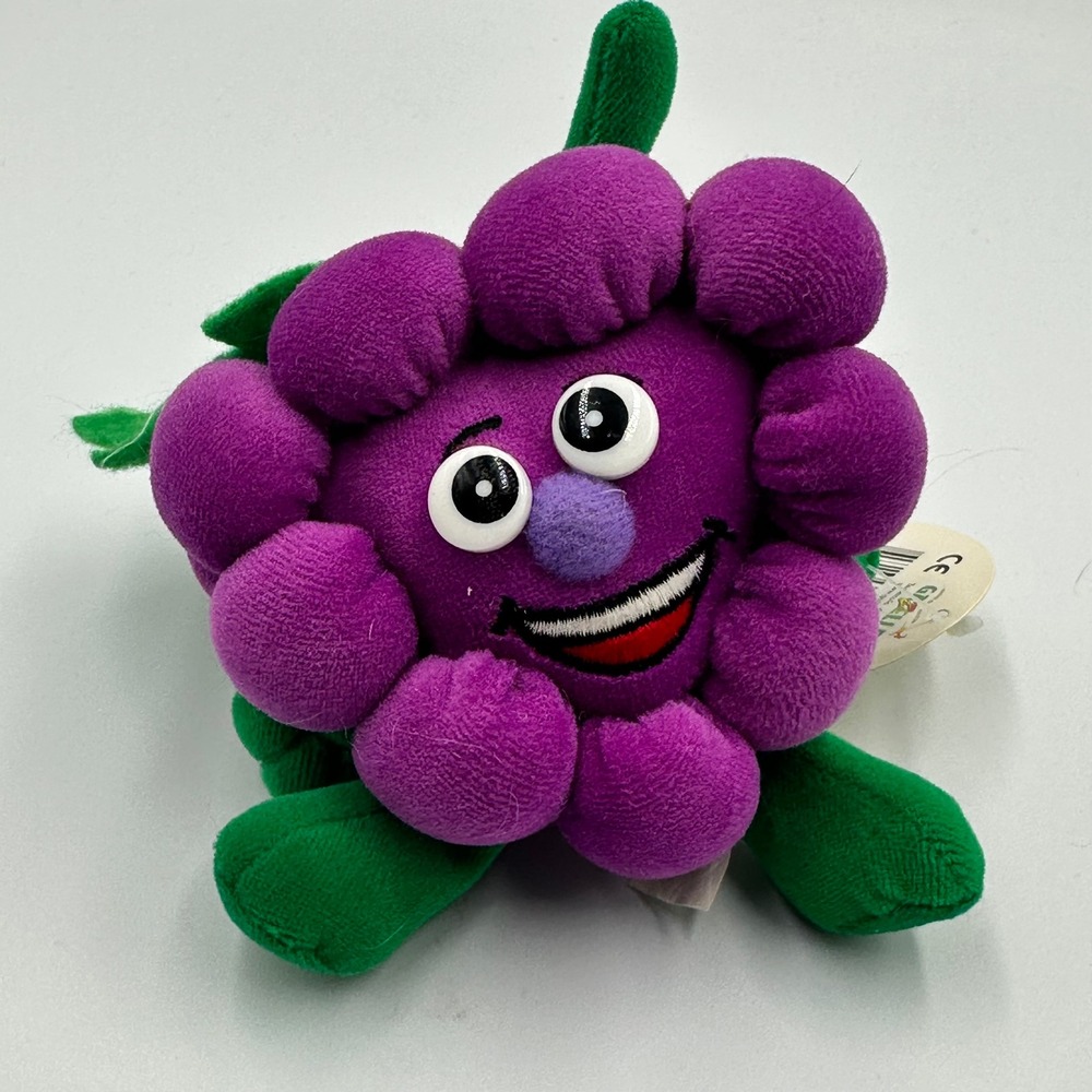 Gazelle Fruit Seedies Golly Grape Plush Purple Stuffed Toy Fruit Character NWT